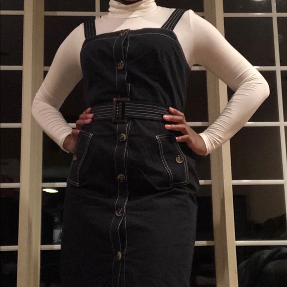 Contrast Stitch Button Up Dress - Picture 2 of 8